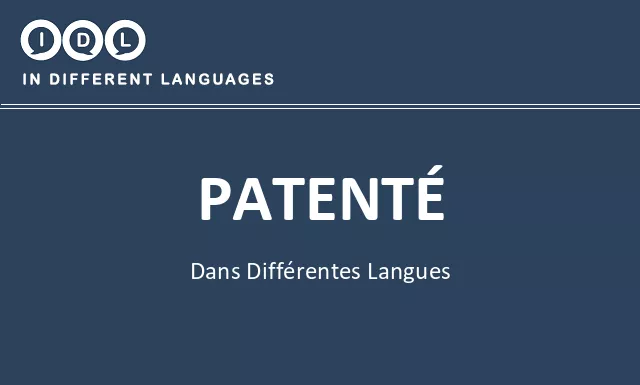 Patenté dans différentes langues - Image