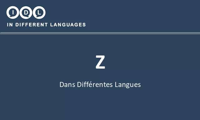 Z dans différentes langues - Image