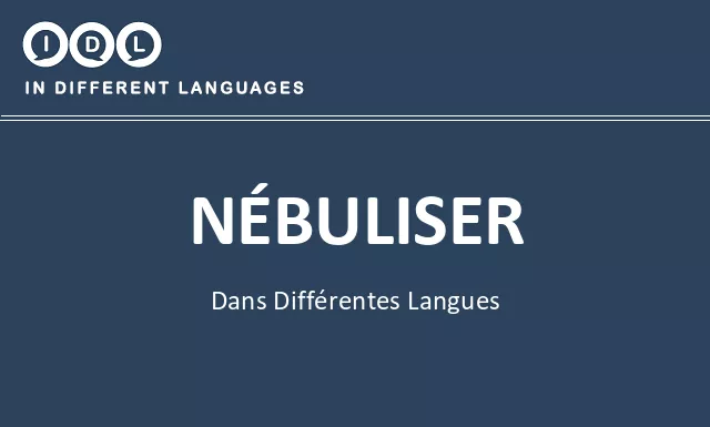 Nébuliser dans différentes langues - Image