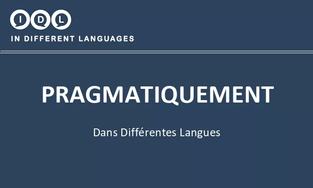 Pragmatiquement dans différentes langues - Image