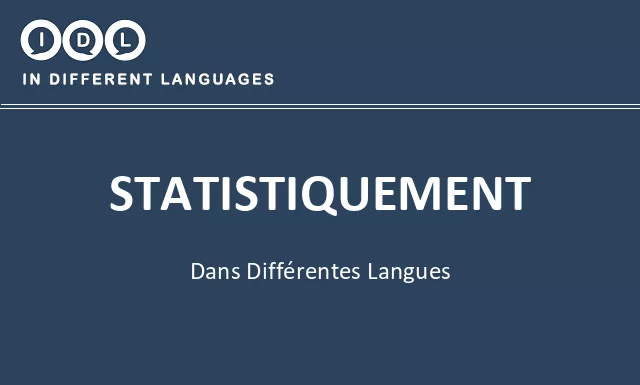 Statistiquement dans différentes langues - Image