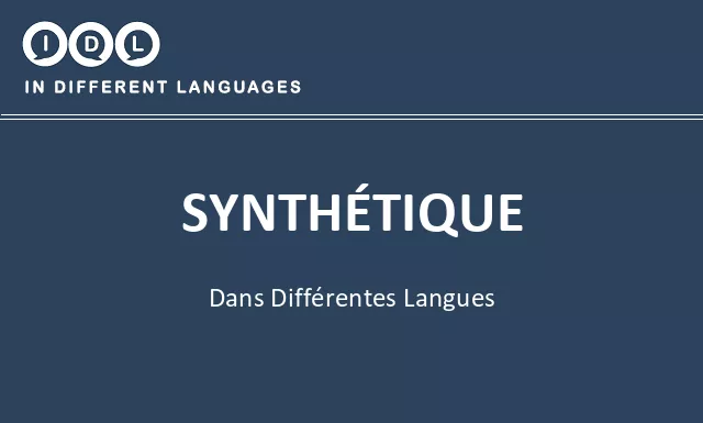 Synthétique dans différentes langues - Image