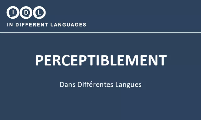 Perceptiblement dans différentes langues - Image