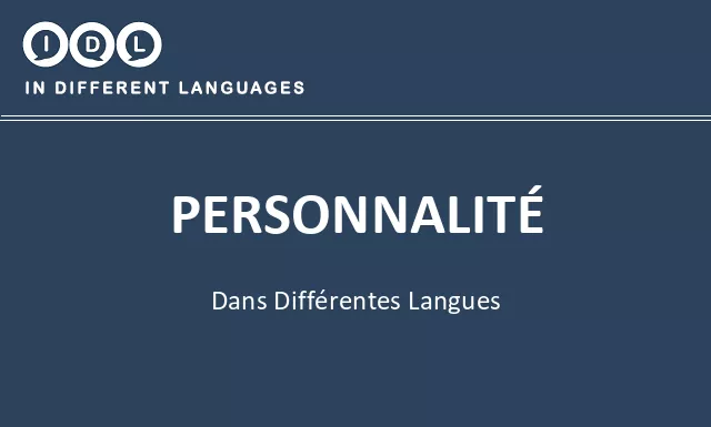 Personnalité dans différentes langues - Image