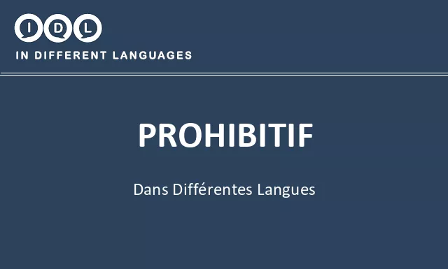 Prohibitif dans différentes langues - Image