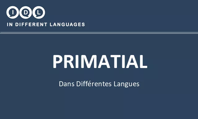 Primatial dans différentes langues - Image