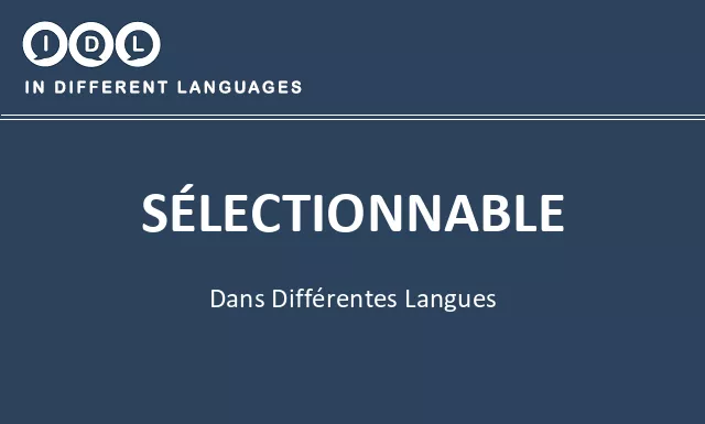 Sélectionnable dans différentes langues - Image