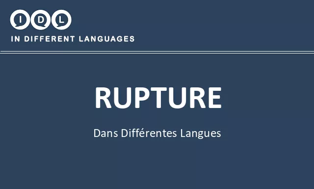 Rupture dans différentes langues - Image