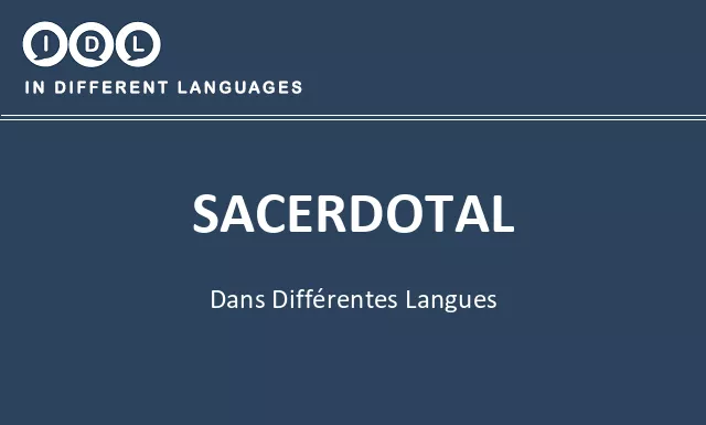 Sacerdotal dans différentes langues - Image