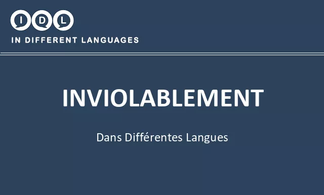 Inviolablement dans différentes langues - Image
