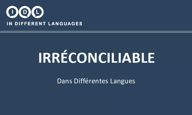 Irréconciliable dans différentes langues - Image