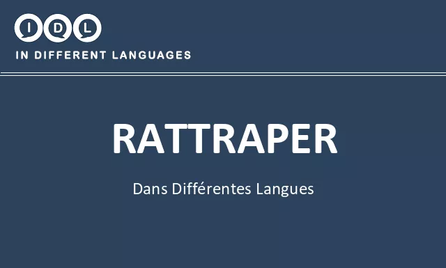 Rattraper dans différentes langues - Image