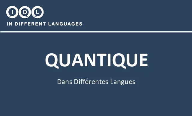 Quantique dans différentes langues - Image