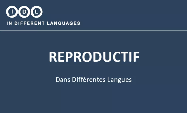 Reproductif dans différentes langues - Image