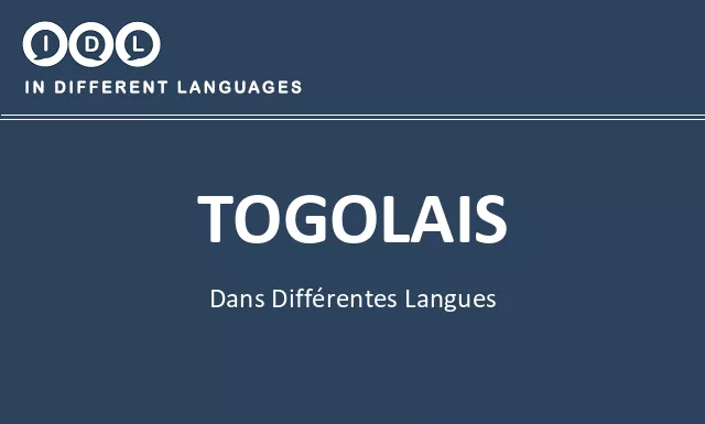 Togolais dans différentes langues - Image