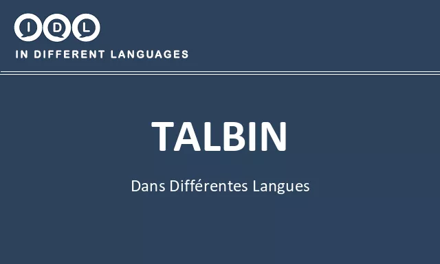 Talbin dans différentes langues - Image