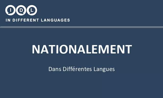 Nationalement dans différentes langues - Image