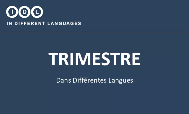 Trimestre dans différentes langues - Image