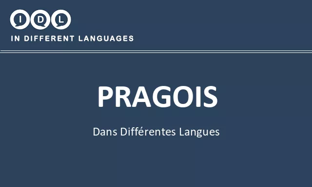 Pragois dans différentes langues - Image