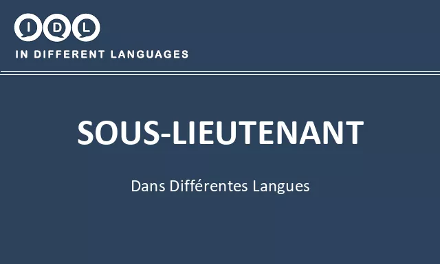 Sous-lieutenant dans différentes langues - Image