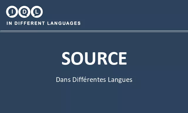 Source dans différentes langues - Image