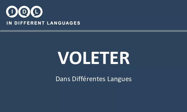 Voleter dans différentes langues - Image