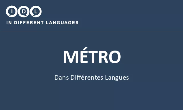 Métro dans différentes langues - Image