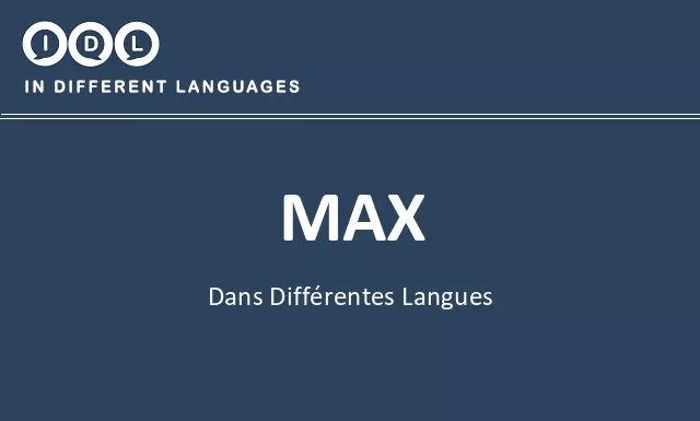 Max dans différentes langues - Image