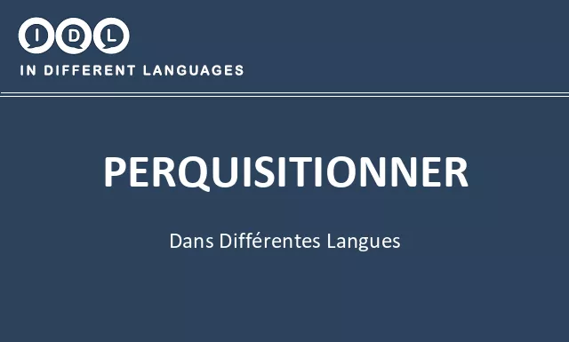 Perquisitionner dans différentes langues - Image