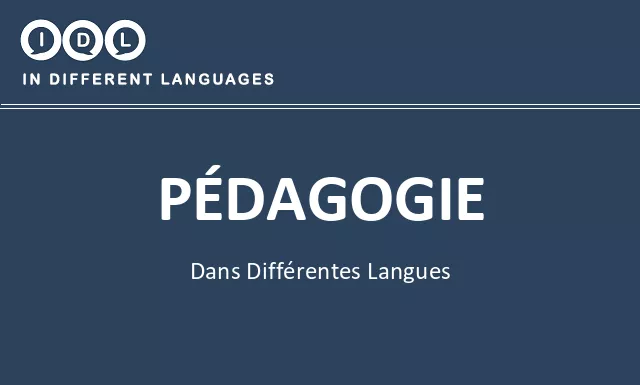 Pédagogie dans différentes langues - Image