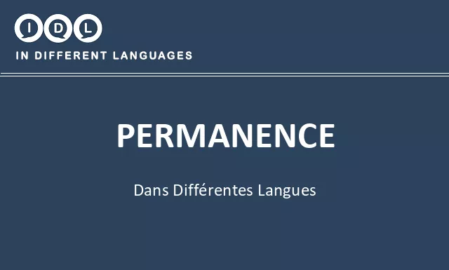 Permanence dans différentes langues - Image