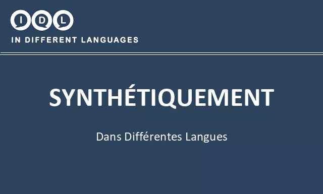 Synthétiquement dans différentes langues - Image
