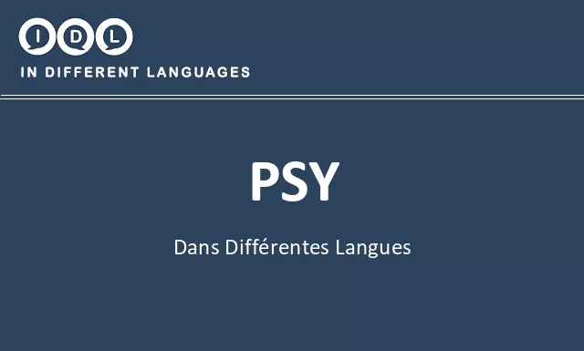Psy dans différentes langues - Image