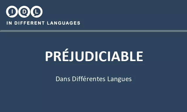 Préjudiciable dans différentes langues - Image