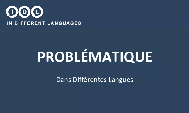 Problématique dans différentes langues - Image