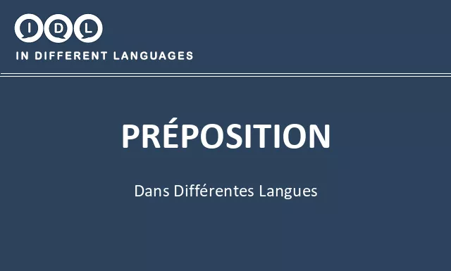 Préposition dans différentes langues - Image