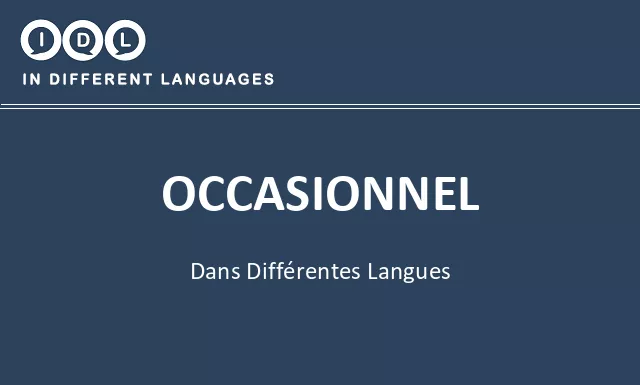 Occasionnel dans différentes langues - Image