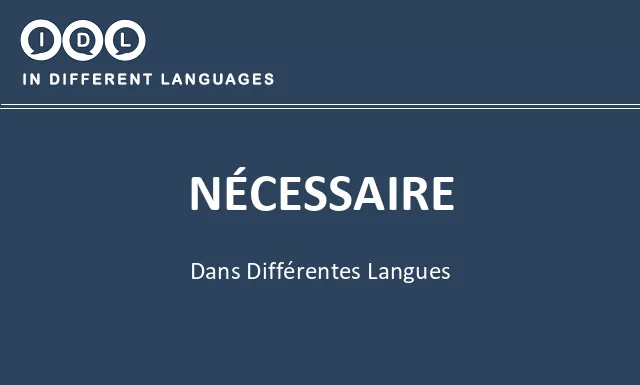 Nécessaire dans différentes langues - Image