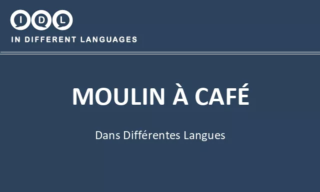 Moulin à café dans différentes langues - Image