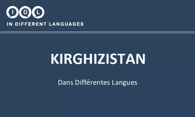 Kirghizistan dans différentes langues - Image