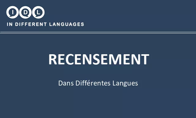 Recensement dans différentes langues - Image