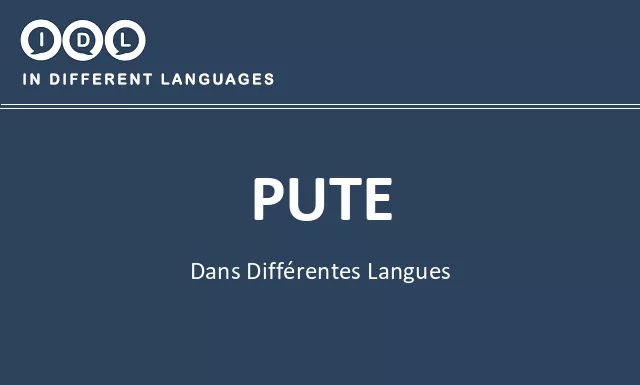Pute dans différentes langues - Image