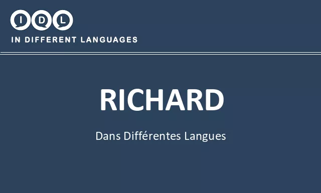 Richard dans différentes langues - Image
