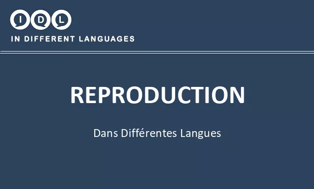 Reproduction dans différentes langues - Image