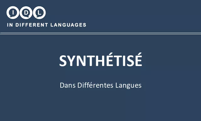 Synthétisé dans différentes langues - Image