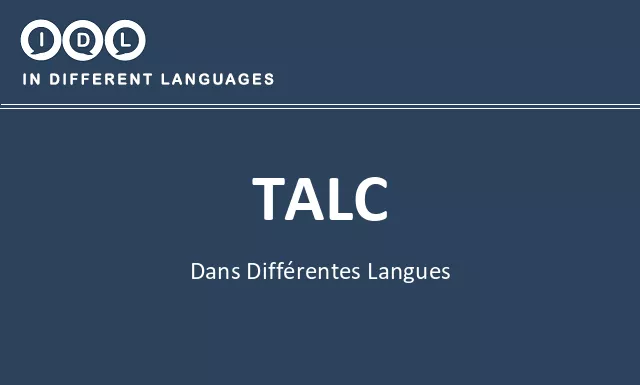Talc dans différentes langues - Image