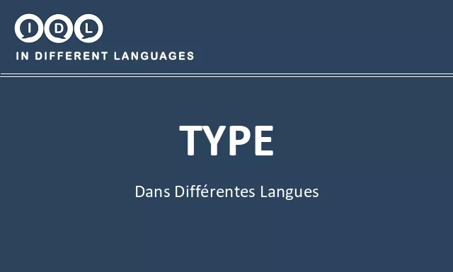 Type dans différentes langues - Image
