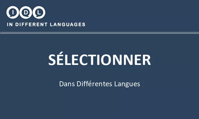 Sélectionner dans différentes langues - Image