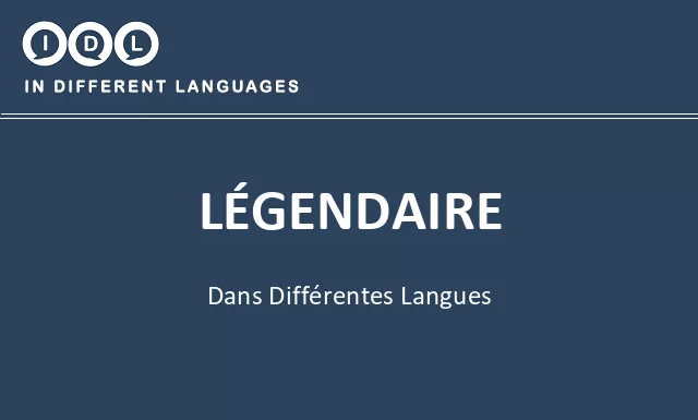 Légendaire dans différentes langues - Image