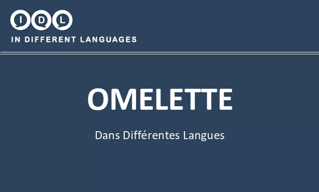Omelette dans différentes langues - Image
